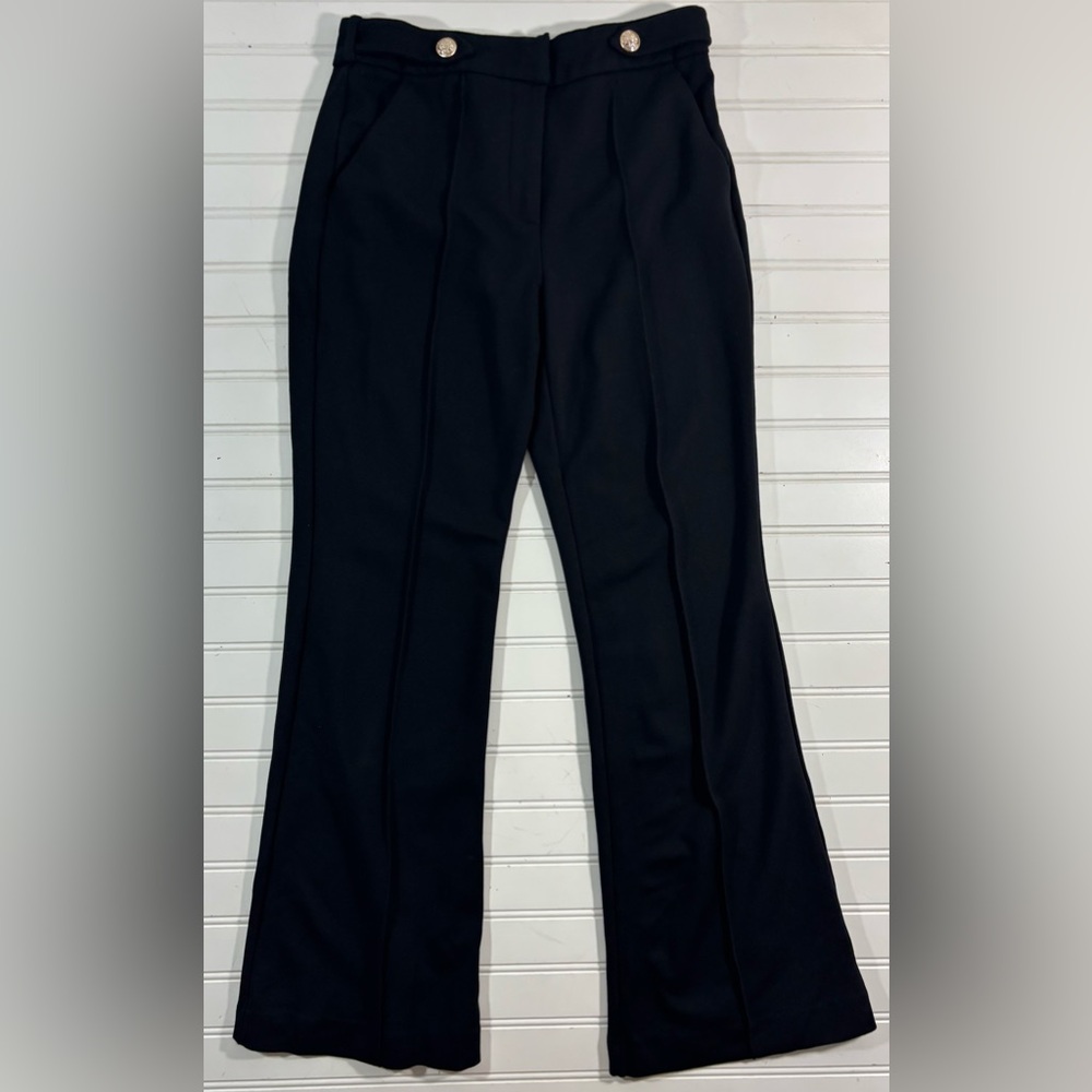 Truth By Republic Black Dress Pants Size 2 Gold Buttons Career Quiet Luxury Chic